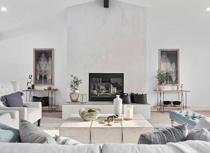 Lime wash fireplace finished by Godspeed Services in Utah County